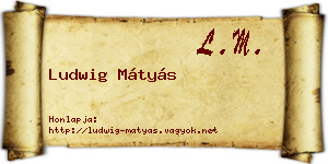 Ludwig Mátyás névjegykártya